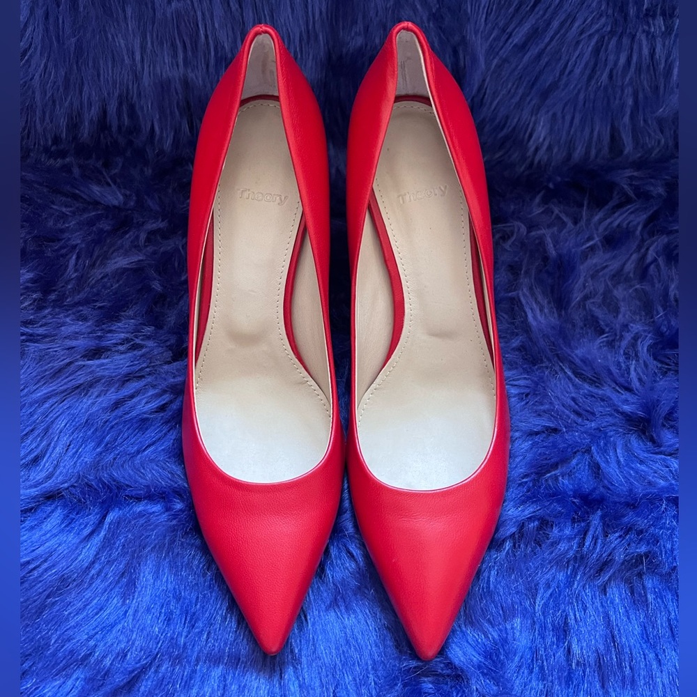 New! THEORY Demeura Nappa Leather Stiletto Pumps Heels - Picture 6 of 10